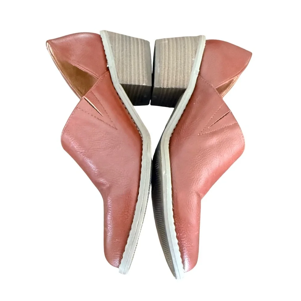 Cynthia Rowley‎ Eddie Cognac Brown D'Orsay Block Heel Booties Womens 7.5M